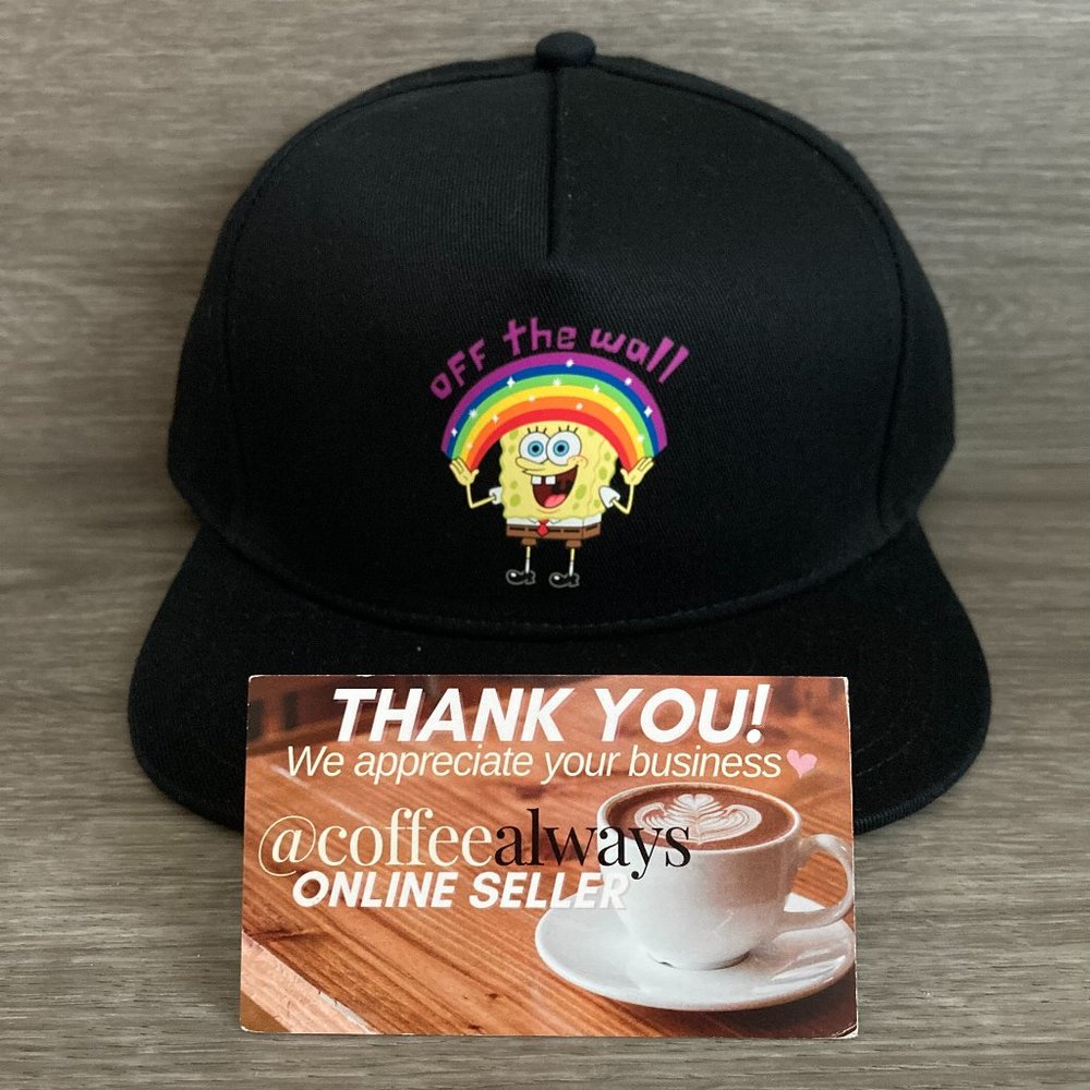 Vans x Spongebob Imagination Rainbow Black Adjustable Snapback Hat OS NWT